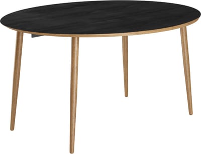 Matheo-Eettafel met ronde vorm in eikenhout look zwart