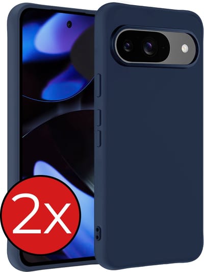 Hoesje - 2 Stuks - Geschikt voor Google Pixel 10 - Sterk & Shockproof - Telefoonhoes - Back Cover - Case Siliconen - Telefoon Hoes - Donkerblauw