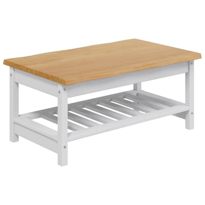 vidaXL - Salontafel - EKAI - Wit - 100 - x - 60 - x - 45,5 - cm - Massief - grenenhout