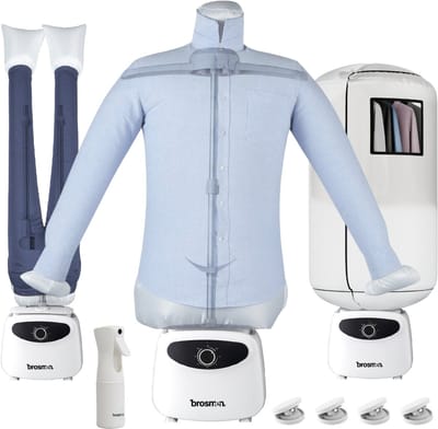 Brosmen Smooth Air - Strijkpop voor hemden en broeken - Strijkmachine - Strijkdroger - Strijksysteem - Strijkijzer - Wasdroger - Inclusief Spray Fles & Droogzak
