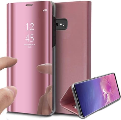 Hoesje geschikt voor Samsung Galaxy S10 - Book Case Spiegel Roségoud