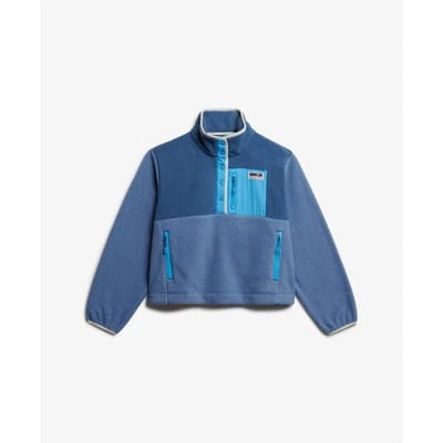 Superdry Colour Block Fleece Pullover Light Blue Grootte: 36