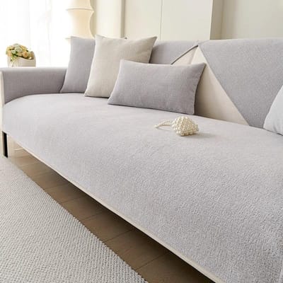 Moderne effen kleur bankhoes universeel voor alle seizoenen anti-kras bankhoes chenille anti-slip hoesdoek bankkussen 70x90cm 1pcs
