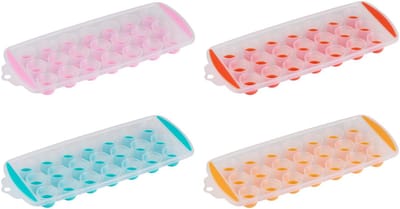 Alpina IJsblokjesvorm 21 IJsblokjes – Set van 4 Siliconen IJsblokjeshouder – 29x12x3cm