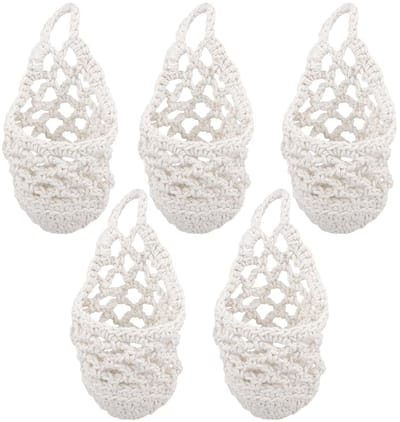 Dailygoods- Bloemenhanger Set van 5 - Macramé Plantenhanger - Hangpot - Plantenhouder - Wanddecoratie - 20 x 10 cm Katoenen Touw