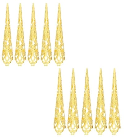 Metaal Vingernageltips voor Cosplay - 10 Stuks in Goud