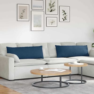 vidaXL - Zitkussens - 2 - st - Stof - Blauw - 120 - x - 40 - cm