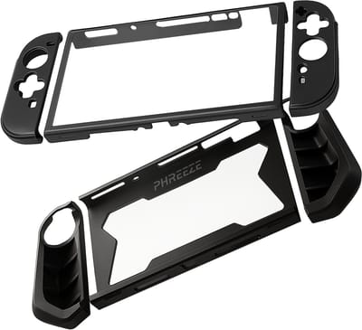 Phreeze hard case geschikt voor Nintendo Switch 2 - zwart - screenprotector - hoesje - 360 graden - bescherming - beschermhoes - schokbestendig - stevig - sterk - hard