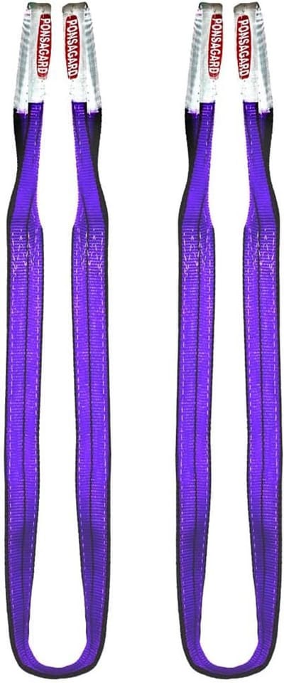 Hefband Dubbellaags - Sjorband hijsband - Veilig Lasten Verplaatsen - Slijtage snede bescherming - 4 meter 1000kg - Violet