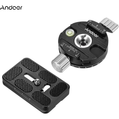 Tête de trépied panoramique PAN-03, adaptateur de pince de plaque à dégagement rapide, Standard arca-swiss en aluminium noir
