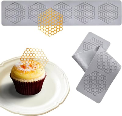 Bakvormen Siliconen - Honingraat Vorm - Taart Decoreren - 3D Bijenkorf Design - 2 Stuks - Grijs
