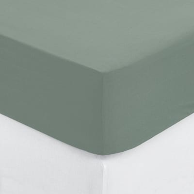 Atmosphera Hoeslaken katoen eenpersoons - 90x190cm - Celadongroen