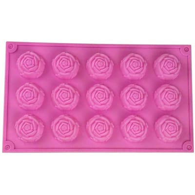 15 Roosters roze siliconen taartvorm ijs pudding gelei vorm DIY handgemaakte zeepvorm