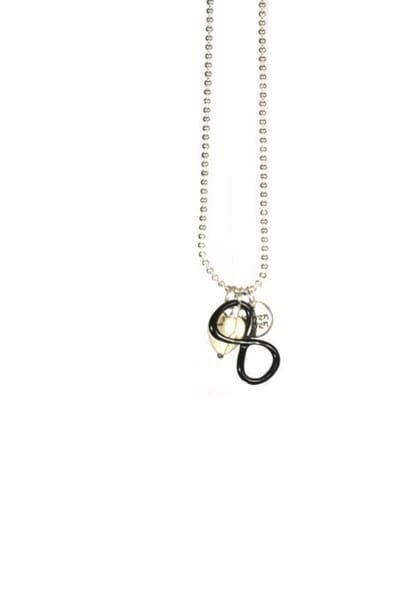Heaven Eleven KIDS - Meisjes - ketting - ballchain - rvs - zwart - infiniti - bone