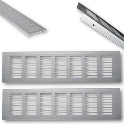 Aluminium Ventilatierooster 60 x 8 cm - Ideale Oplossing voor Keuken, Badkamer en Toilet