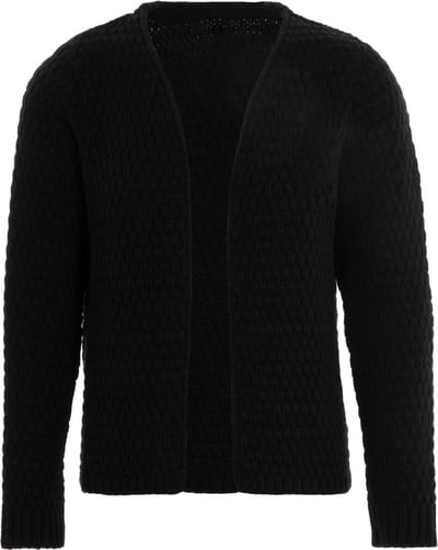 Knit Factory - Becky Gebreid Vest - Gebreide dames cardigan - Kort vest op heuphoogte - Damesvest gemaakt uit 30% wol en 70% acryl - Zwart - 36/38