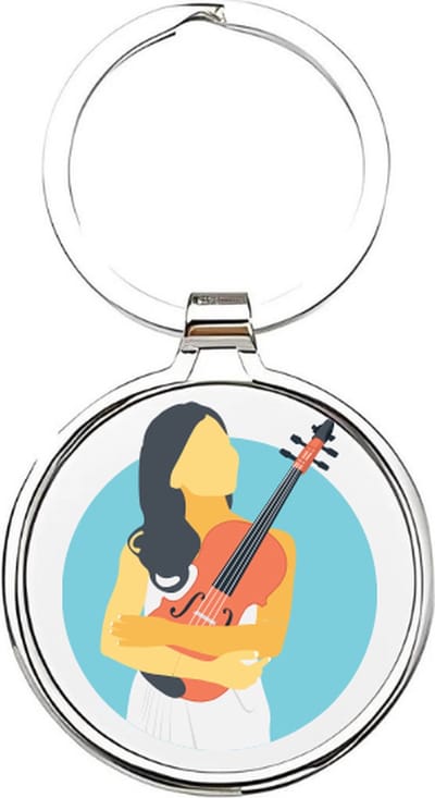Akyol - Violiste Sleutelhanger - viool - De beste violiste - Artiest - artiesten - muziek maken - viool - instrumenten - vioolspeler - kunstvorm - zanger - zangeres - pianiste - cadeau voor een muzikante - 4 x 7,5 CM