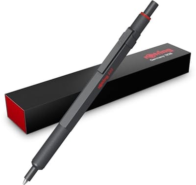 Balpen met metalen omhulsel | Medium punt | Zwarte inkt | Antislip grip | Navulbaar