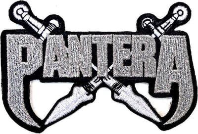 Pantera - Silver Swords Patch - Wit/Zwart