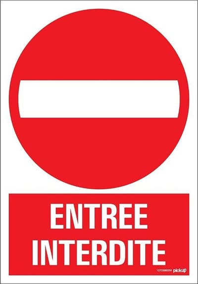 Pickup bord panneau 23x33 cm Combi - Entree interdite