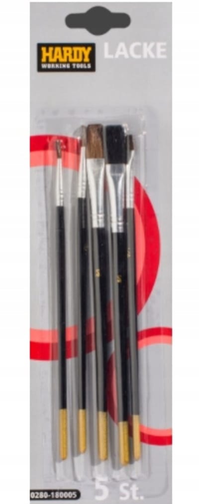 Hardy Serie - Olieverfkwastenset - 5 stuks - Voor detailafwerking - Hout en Borstelhaar