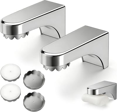 Set van 2 wandmontage magnetische zeepbakjes zonder boren voor badkamer, geschikt voor spiegels, tegels en gladde oppervlakken