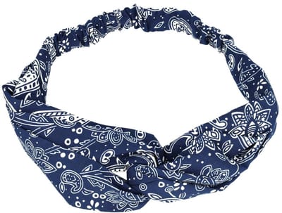 Haarsoires Haarband Twist 5cm – Paisleyprint – Blauw - Zachte Knoop Hoofdband - Haaraccessoire voor Dames & Meisjes