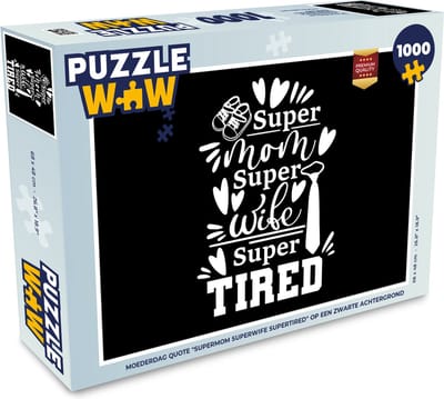Puzzel Moederdag cadeautje - Quote - Superheld - Legpuzzel - Puzzel 1000 stukjes volwassenen
