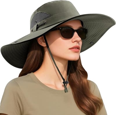 VHV-Zonnehoed - Anti-UV Vissershoed met Ademend Mesh - Opvouwbare en Winddichte Bucket Hat met Kinkoord voor Strand, Wandelen en Vissen - Vakantie Strandhoed