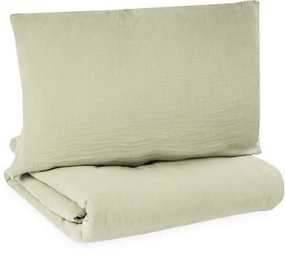 Julius Zöllner babybeddengoed mousseline - lime, maat 100x135 + 40x60 cm