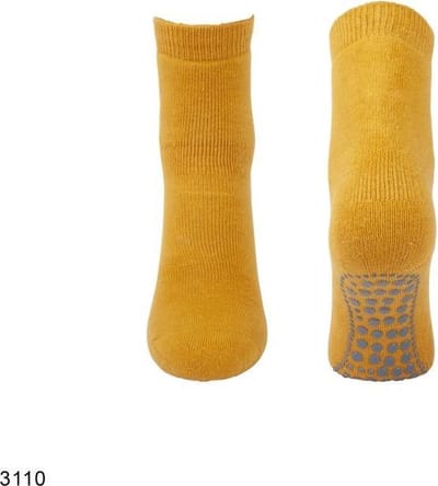 Antislip sokken met ABS noppen 1 paar - Katoenen Grip sokken - Tegen uitglijden - 34 - Geel