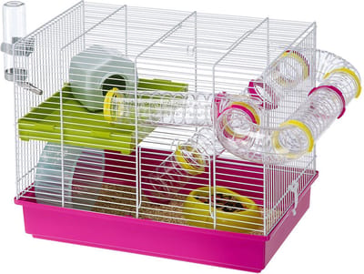 Ferplast Hamsterkooi Laura - Dierenverblijf - 46x29.5x37.5 cm Pink