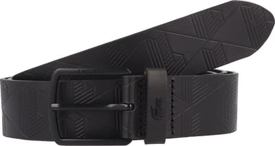 LACOSTE Leren Riem Monogramme Embossed Belt W90 Noir Zwart