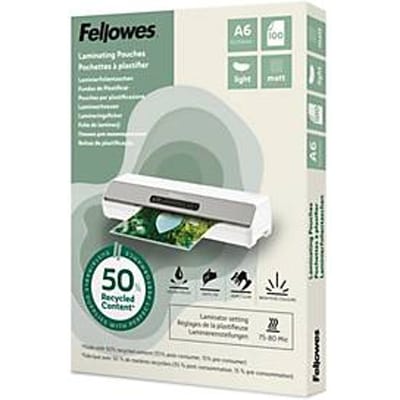 Lamineerhoes Fellowes A6 light 50% gerecycled mat 100stuks