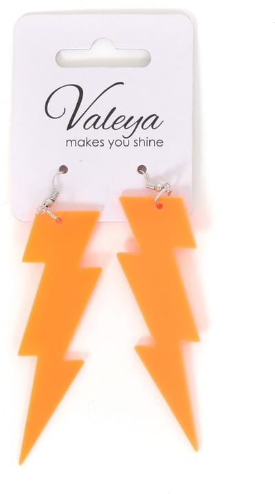 Oorbellen - Flash - Neon Oranje - Foute Party - One Size