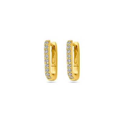 Zilver Verguld (Geel) Klapoorringen Zirkonia 1 Micron 2103460