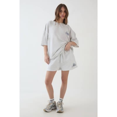 Dames Dsgn Studio Script Oversized T-shirt | Ash Grey | Maat: XS