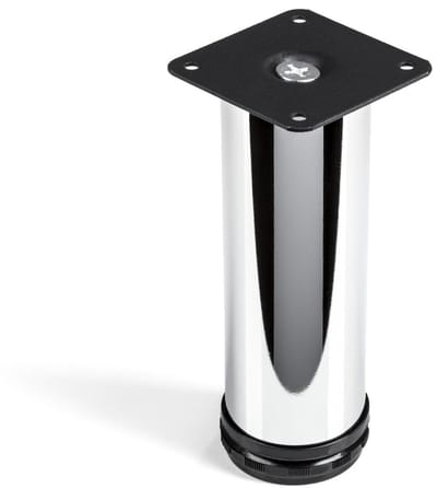 meubelpoot JIM gepolijst chroom Ø 50 mm hoogte 150 mm hoog draagvermogen door extra stevige buis van SO-TECH