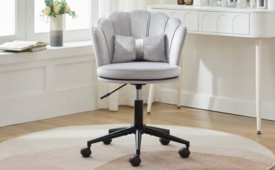 Modern design - kaptafelstoel - bureaustoel - rugleuning in bloembladvorm, heupkussen in vlindervorm - in hoogte verstelbaar - zachte zitting - 360° draaibare wieltjes