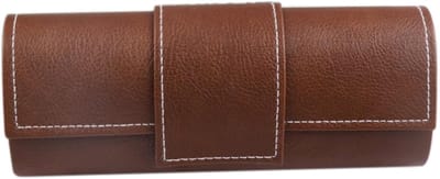 Elegante vintage brillenkoker van leer voor zonnebrillen en leesbrillen - perfect voor reizen, kantoor en dagelijks gebruik, klassiek ontwerp voor dames en heren