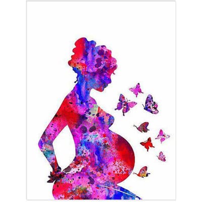 Peinture diamant 5D à faire soi-même, point de croix, dessin animé, sirène, princesse, femme enceinte 20X30CM purple
