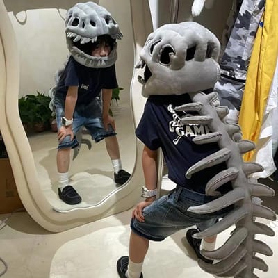 Creatieve Wervelkolom Skelet Pluche Hoofdband Uniek Skelet Wervelkolom Pluche Kostuum Halloween Nieuwigheid Verkleedkostuum voor Cosplay Thema black