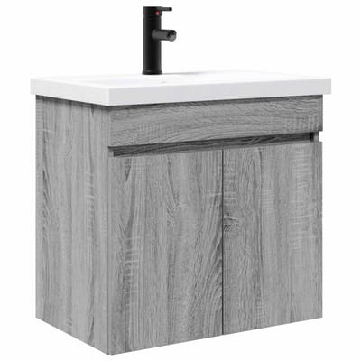 vidaXL - Badkamermeubel - met - kraan - Grijs - Sonoma - 61 - x - 40 - x - 74,5 - cm
