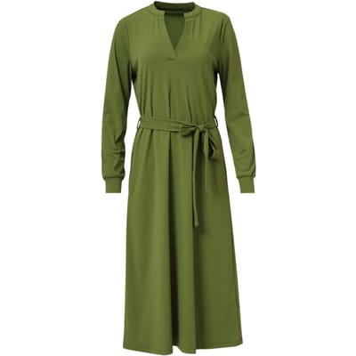Smashed Lemon Damesgroene travelkwaliteit midi jurk |