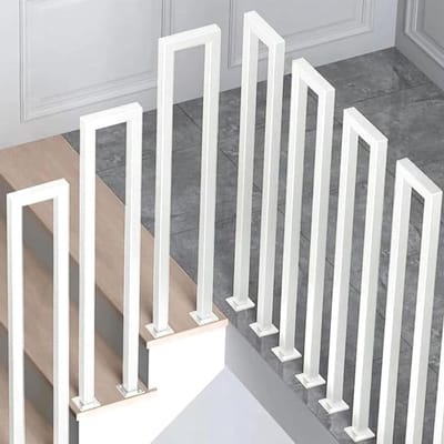 U-vormige trapleuning - Steunsteun Smeedijzer - Veilig traplopen - Moderne Villa Stijl - 55 cm - Goudkleurig