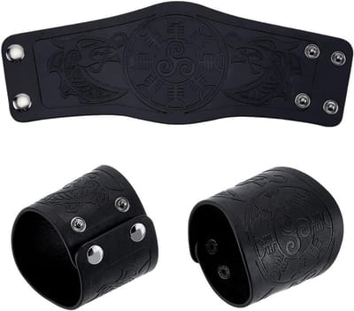 Viking Leren Arm Guard voor Middeleeuwse Kostuums, Retro Renaissance Cuff en Halloween Accessoires, Bescherming en Stijl