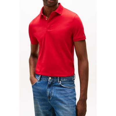 Tommy Hilfiger Hidden Placket Detail Polo Medium Red Taglia: L | Polo Outlet | Uomo | Rosso