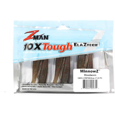 Zman Soft Lure MinnowZ 3 Inch 6/Pack Bloedworm (5759)