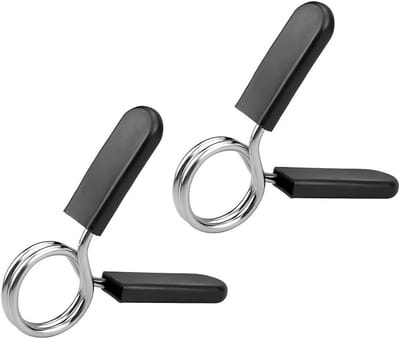 Veerclip halterstang - Gewicht klemmen - Krachtsport training - Verenstaal en ABS - 30 mm diameter - Zilverkleurig
