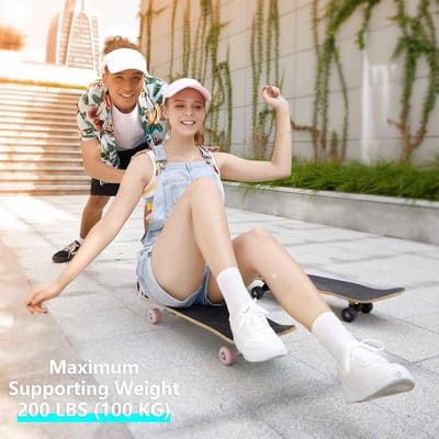 Tiener Meisjes Jongens Beginners Rolboards 31 "x 8" Cruiser Board 7-laags Canadees Esdoorn Concaaf Double Kick Skateboard ABEC-7 Lagers - Voor Beginners met ABEC-7 Lagers